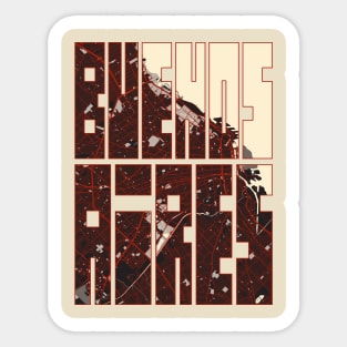 Buenos Aires, Argentina City Map Typography - Vector Sticker